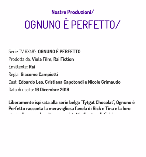 Nostre Produzioni/OGNUNO È PERFETTO/Serie TV 6X